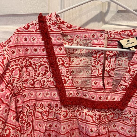 Tuckernuck Catalans Heat Wave Dress Cover Up Women’s Size Large Red Pink Resort‎ - Picture 5 of 7